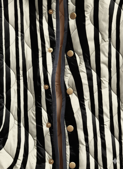 Silvia™ Gesteppte Jacke Mit Kühnem Monochrom-Streifenmuster