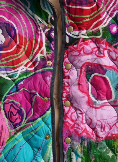 Hildegard™ Gesteppte Jacke Mit Abstraktem Blumenmuster