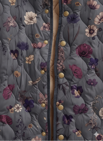 Evelina™ Gesteppte Jacke Mit Mitternachtsblüten-Muster