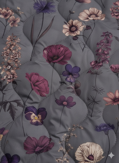 Evelina™ Gesteppte Jacke Mit Mitternachtsblüten-Muster