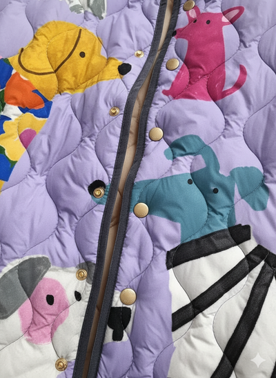 Frieda™ Gesteppte Jacke Mit Buntem Hundemotiv