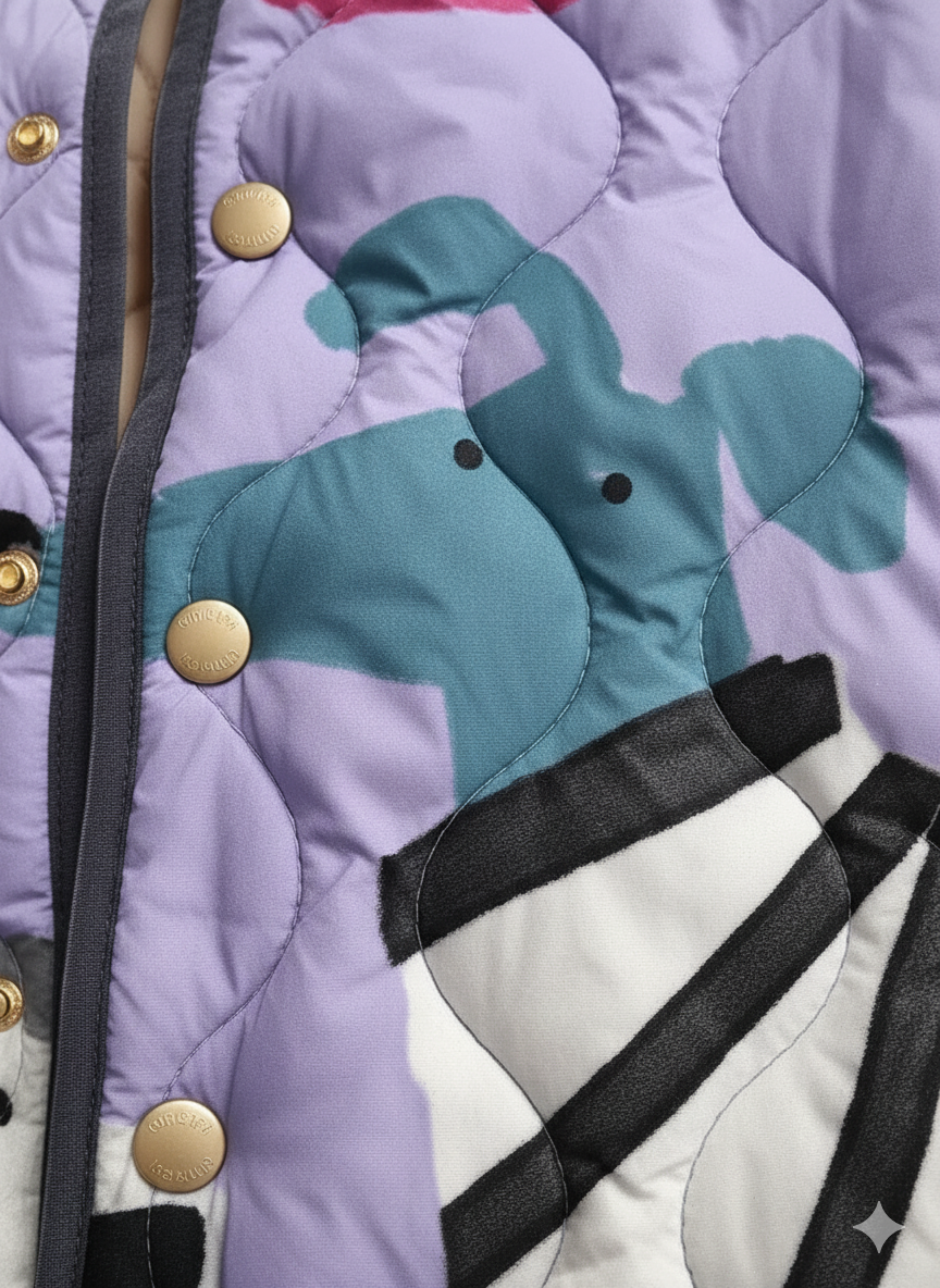 Frieda™ Gesteppte Jacke Mit Buntem Hundemotiv